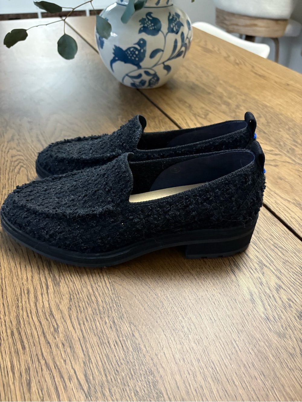Rothy's Black Bouclé Slip-On Loafers - Picture 2 of 2